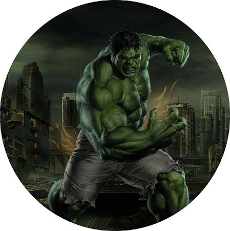 Painel Redondo Tecido Sublimado 3D Hulk WRD-679