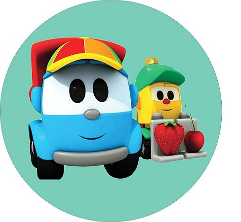 Coleção. Léo o caminhão curioso. Um caminhão de troncos. Desenhos animados  de carros 