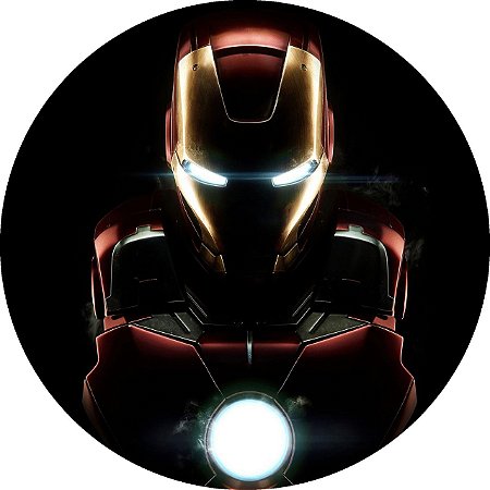 Painel Redondo Tecido Sublimado 3D Homem de Ferro WRD-1403