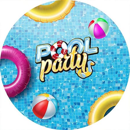 Painel Redondo Tecido Sublimado 3D Pool Party WRD-1043