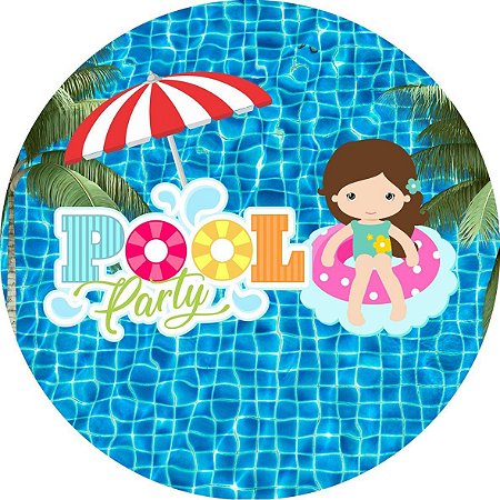 Painel Redondo Tecido Sublimado 3D Pool Party WRD-2510