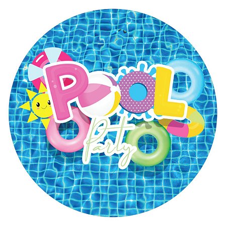 Painel Redondo Tecido Sublimado 3D Pool Party WRD-2579