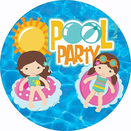 Painel Redondo Tecido Sublimado 3D Pool Party WRD-2580