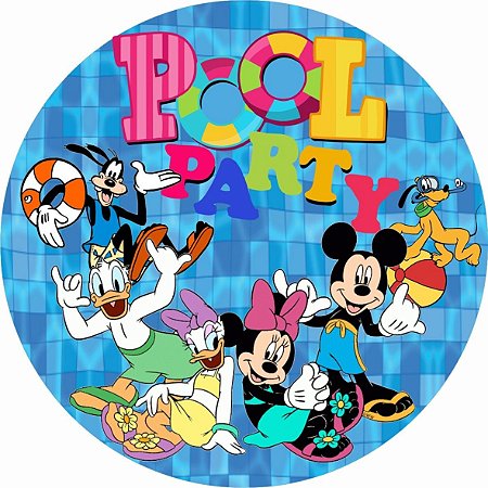 Painel Redondo Tecido Sublimado 3D Pool Party FRD-2510 - Felicitá