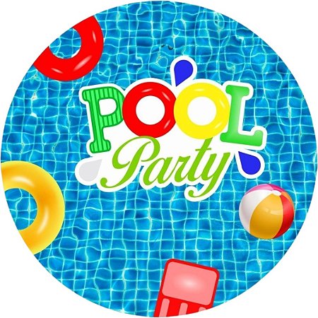 Painel Redondo Tecido Sublimado 3D Pool Party WRD-3224