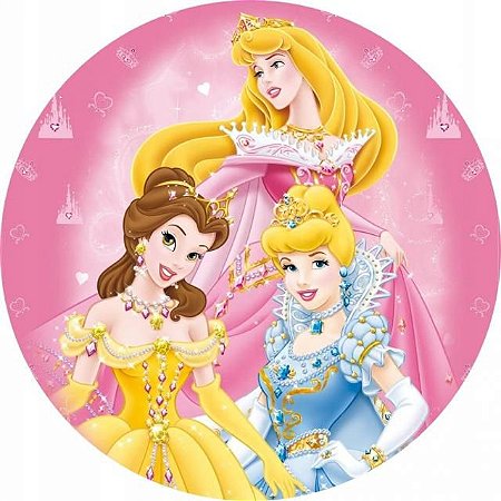 Painel Redondo Tecido Sublimado 3D Princesas WRD-3649