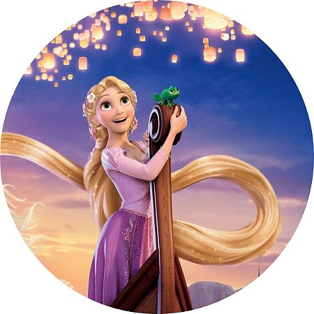 Painel Redondo Tecido Sublimado 3D Rapunzel Enrolados WRD-812