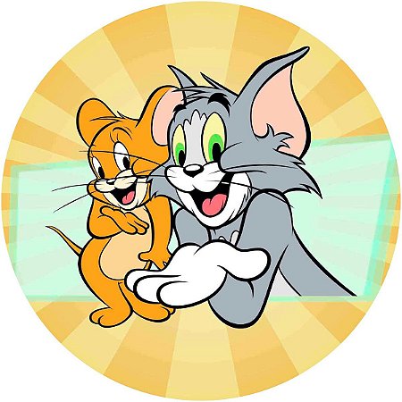 Painel Redondo Tecido Sublimado 3D Tom e Jerry WRD-1729