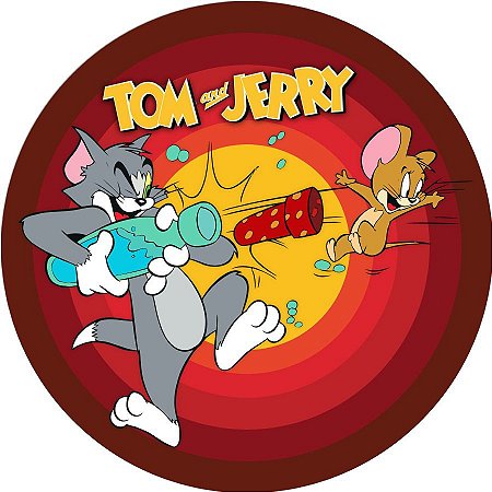 Painel Redondo Tecido Sublimado 3D Tom e Jerry WRD-3698