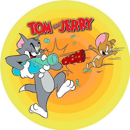 Painel Redondo Tecido Sublimado 3D Tom e Jerry WRD-3699