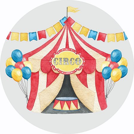 Painel Redondo Tecido Sublimado 3D Circo WRD-3808