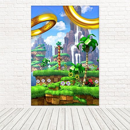 Painel Retangular Tecido Sublimado 3D Sonic 1,50 X 2,20 WRT-2365