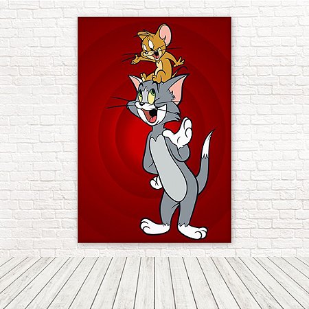 Painel Retangular Tecido Sublimado 3D Tom e Jerry 1,50 X 2,20 WRT-3709