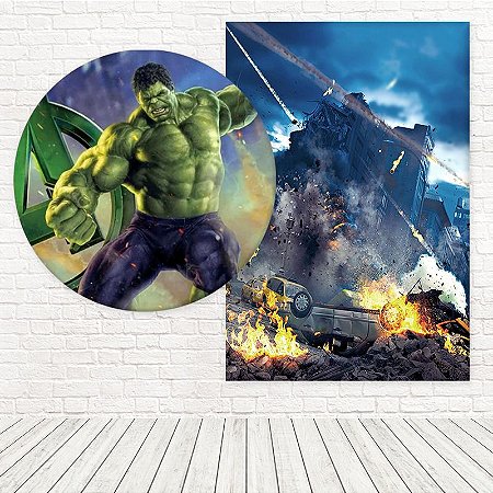 Kit Painéis Casadinho Tecido Sublimado 3D Hulk WPC-125