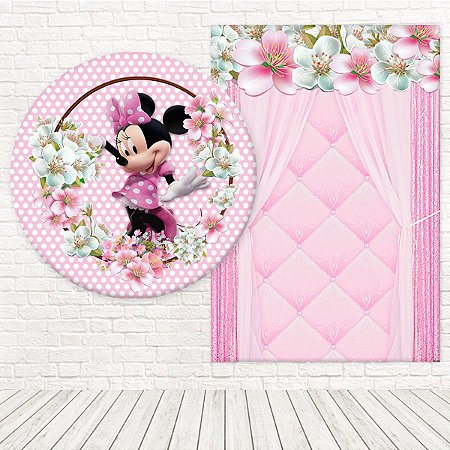 Kit Painéis Casadinho Tecido Sublimado 3D Minnie Rosa WPC-232