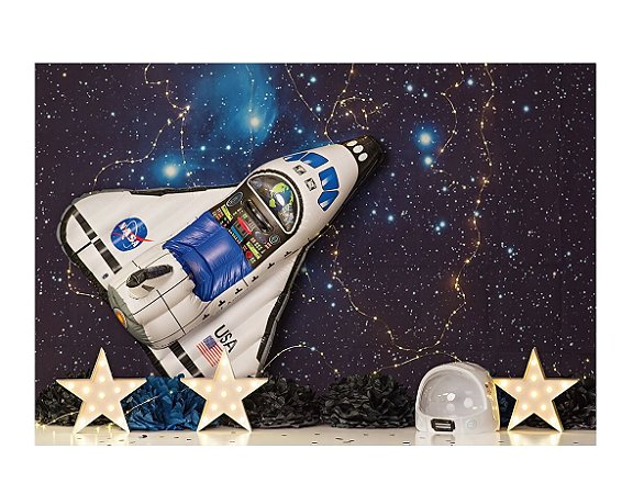 Fundo Fotográfico Tecido Sublimado Newborn 3D Astronauta Galáxia 2,20x1,50 WFF-387