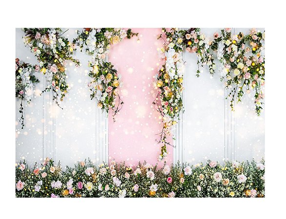Fundo Fotográfico Tecido Sublimado Newborn 3D Floral 2,20x1,50 WFF-535