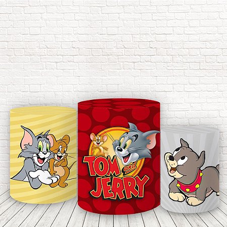 Trio de Capas Cilindros Tecido Sublimado Tom e Jerry Baby WCC-215