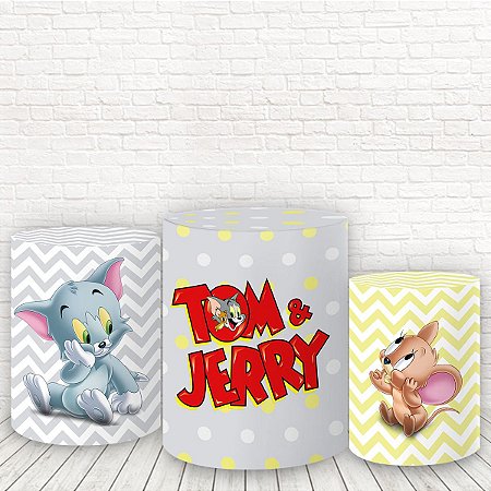 Trio de Capas Cilindros Tecido Sublimado Tom e Jerry Baby WCC-227