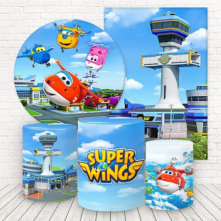 Kit 2 Painéis e Capas Tecido Sublimado Super Wings WKPC-394