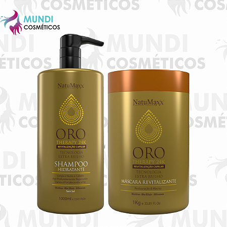 Kit Oro Therapy 24k Shampoo 1l e Máscara 1kg Natumaxx