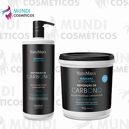 Kit Reposição De Carbono Shampoo 1l E Máscara 1kg Natumaxx
