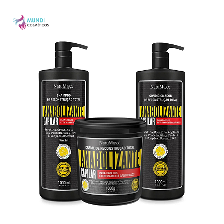 Kit Anabolizante Capilar Natumaxx (sham/condic/máscara 1kg)