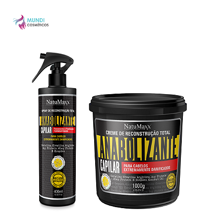 Kit Máscara Anabolizante 1kg e Spray Anabolizante Natumaxx