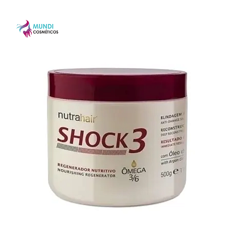 Nutra Hair Shock3 Regenerador Nutritivo Omega 500g