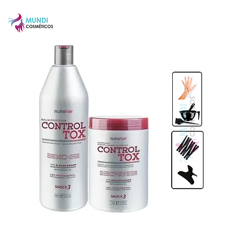 Kit Botox Nutra Hair Controltox Alisa E Trata 1L
