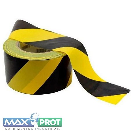 FITA ZEBRADA PRETO/AMARELO 200M - PLASTICOR