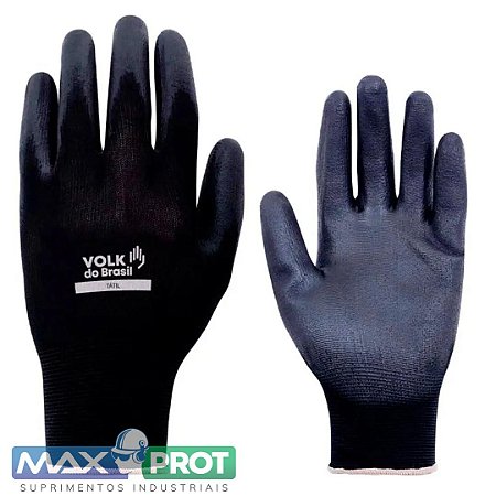 LUVA TATILEM NYLON COM BANHO PU PRETA CA 35435 - VOLK DO BRASIL