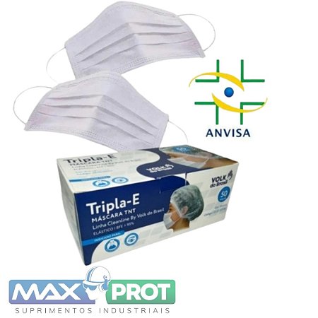 MASCARA DESCARTAVEL TRIPLA C/50 UND - VOLK DE BRASIL