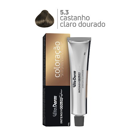Coloração Profissonal 5.3 Castanho Claro Dourado 60gr - Vita Derm