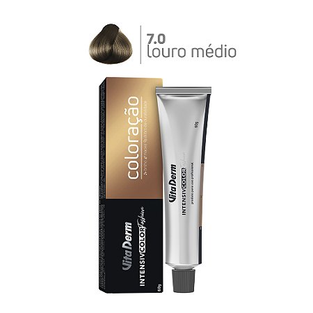 Coloração Profissonal 7.0 Louro Médio 60gr - Vita Derm