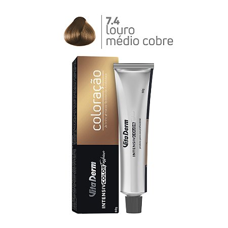 Coloração Profissonal 7.4 Louro Médio Cobre 60gr - Vita Derm