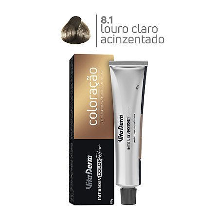 Coloração Profissonal 8.1 Louro Claro Acizentado 60gr - Vita Derm