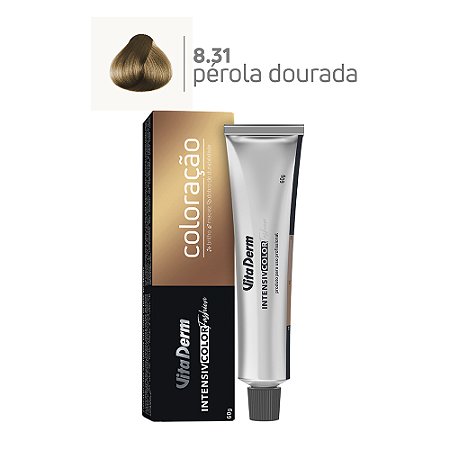 Coloração Profissonal 8.31 Louro Claro Bege Acizentado 60gr - Vita Derm