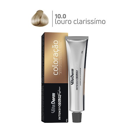 Coloração Profissonal 10.0 Louro Claríssimo 60gr - Vita Derm