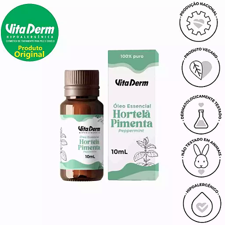 Óleo Essencial Hortelã Pimenta 10ml - Vita Derm
