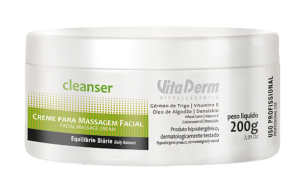 Creme para Massagem Facial Cleanser 200gr - Vita Derm