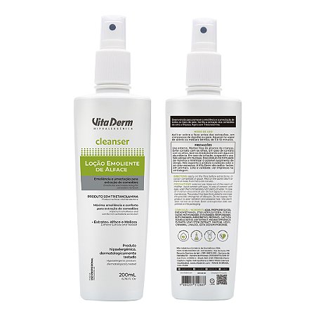 Loção Emoliente de Alface sem Trietanolamina Cleanser 200ml - Vita Derm