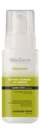 Cleanser Espuma Cremosa de Limpeza 160ml - Vita Derm
