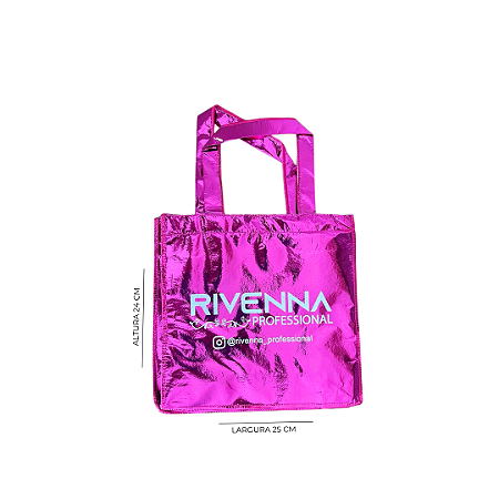 SACOLA DE TNT METALIZADO ROSA
