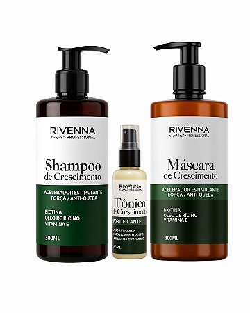 KIT DE CRESCIMENTO CAPILAR 300 ML + TÔNICO DE CRESCIMENTO DE 60 ML