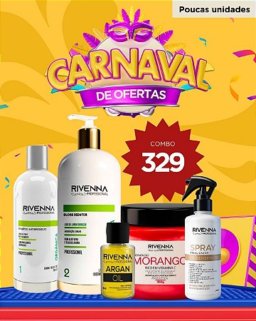 SHAMPOO ANTIRRESIDUO 500 ML + PROGRESSIVA ORGANICA 1L + MÁSCARA MORANGO 450G + FINALIZADOR 300 ML + OLEO DE ARGAN 9 ML