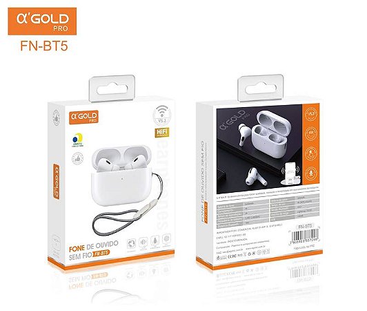 Fone Bluetooth Estéreo Sem fio Agold FN-BT5