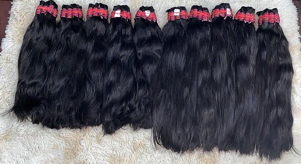 Cabelo humano Liga rosa 65cm 100gr