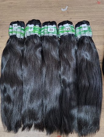 Cabelo humano Liga Prata 55cm 100gr