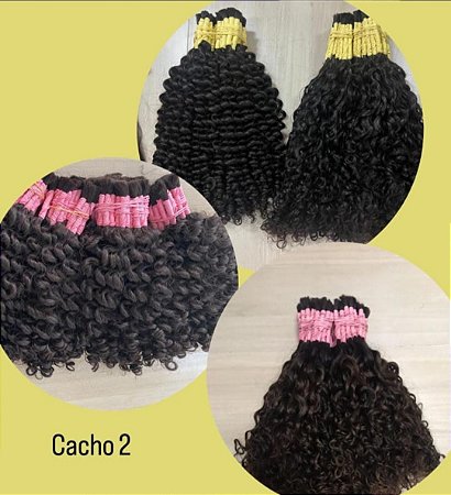 Cabelo humano cacheado Caipira 50cm